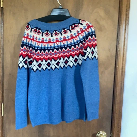 Chaps long sleeve sweater with fair isle like print L - Picture 14 of 14